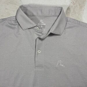 Rhoback Polo Shirt Men's Small Gray Striped Performance Stretch Golf